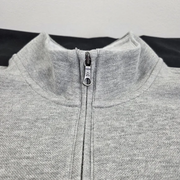 Brooks Brothers Sweater Mens Large Heather Grey 1/4 Zip Pullover Solid Logo - Picture 3 of 9